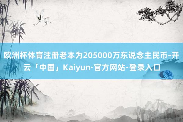 欧洲杯体育注册老本为205000万东说念主民币-开云「中国」Kaiyun·官方网站-登录入口