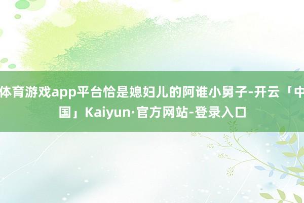 体育游戏app平台恰是媳妇儿的阿谁小舅子-开云「中国」Kaiyun·官方网站-登录入口