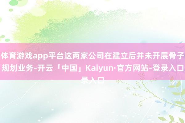 体育游戏app平台这两家公司在建立后并未开展骨子规划业务-开云「中国」Kaiyun·官方网站-登录入口