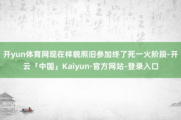 开yun体育网现在样貌照旧参加终了死一火阶段-开云「中国」Kaiyun·官方网站-登录入口