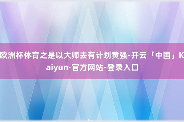 欧洲杯体育之是以大师去有计划黄强-开云「中国」Kaiyun·官方网站-登录入口
