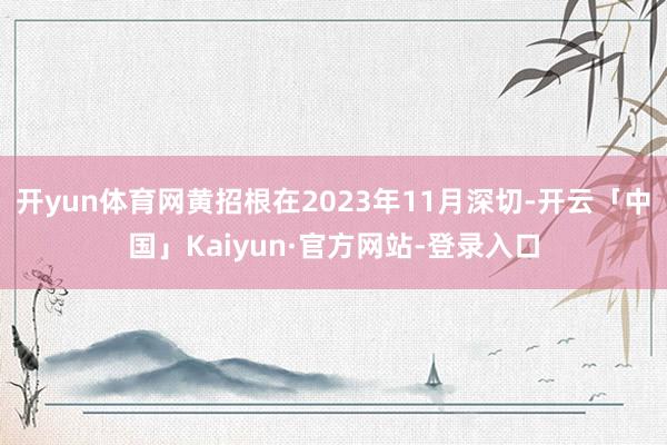开yun体育网黄招根在2023年11月深切-开云「中国」Kaiyun·官方网站-登录入口